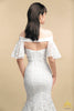 thiết kế váy cưới trễ vai ren guipure 2 trong 1