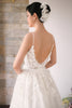 low back spaghetti strap wedding dress