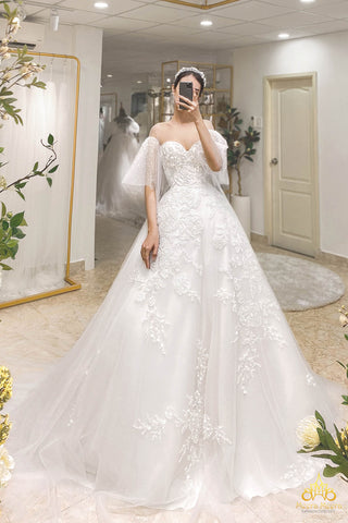 váy cưới satin thiết kế riêng độc bản