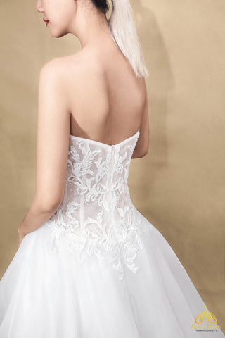 váy cưới công chúa hạ eo cúp ngực corset