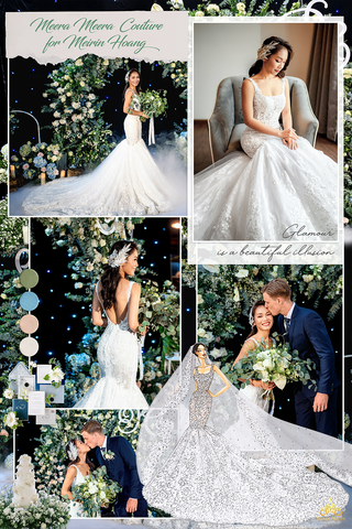 váy cưới đuôi cá cổ U thiết kế riêng