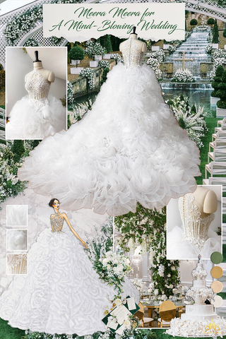 váy cưới hoa hồng 3D