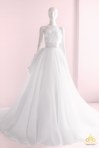 Áo cưới dạ tiệc voan xếp hoa hồng 3D lãng mạn KH1256 May áo cưới Meera Meera