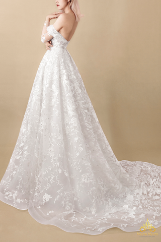 áo cưới ren nhẹ nhàng