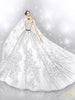 bản vẽ sketch phác thảo áo cưới Haute Couture