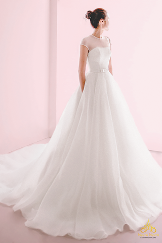 áo cưới chữ A voan đơn giản nhẹ nhàng