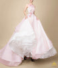 áo cưới công chúa voan hồng pastel đính hoa 3D