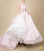 áo cưới công chúa voan hồng pastel đính hoa 3D