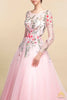 áo cưới màu hồng dâu tay dài xuyên thấu thêu ren hoa