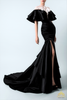 váy cưới đuôi cá màu đen xẻ tà