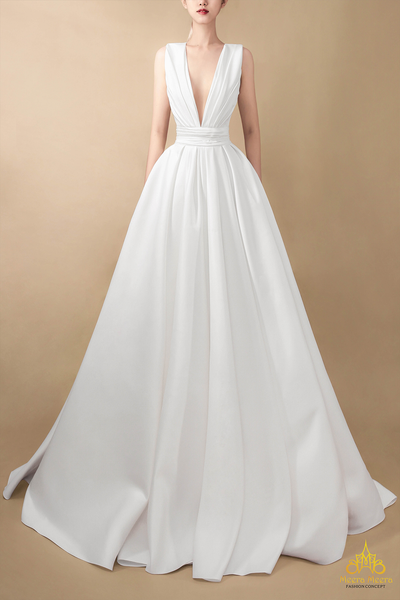 áo cưới satin tối giản minimalist