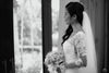 beautiful wedding moment in black and white