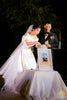 thiết kế đầm cưới hạ eo dệt nổi hoa 3D
