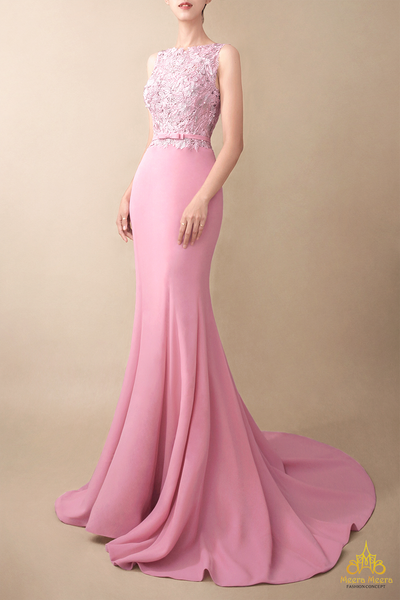 Địa chỉ may áo cưới nổi tiếng Meera Meera Fashion Concept Áo cưới đuôi cá dạ tiệc hồng ngọt ngào KH3940