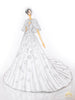 phác thảo váy cưới capelet cánh tiên ren hoa 3D