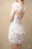 váy cưới ngắn đính hoa 3D