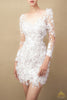 áo cưới mini dress đính hoa 3D